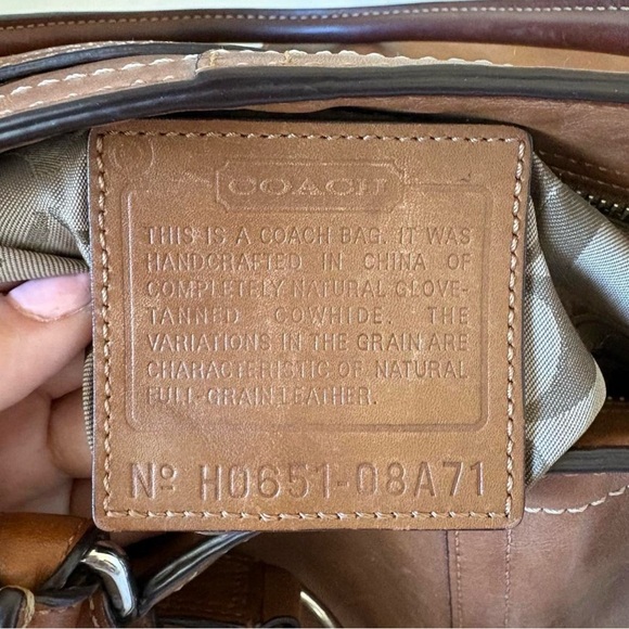 Coach Vintage Brown Leather Satchel Handbag - Picture 4 of 6